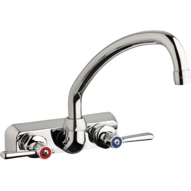 Click here to see Chicago Faucet W4W-L9E35-369ABCP Chicago Faucets W4W-L9E35-369ABCP Hot and Cold Water Workboard Sink Faucet