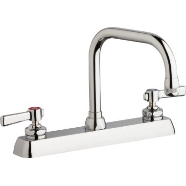 Click here to see Chicago Faucet W8D-DB6AE1-369ABCP Chicago Faucets W8D-DB6AE1-369ABCP Hot and Cold Water Workboard Sink Faucet