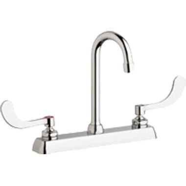 Click here to see Chicago Faucet W8D-GN1AE35-317AB Chicago Faucets W8D-GN1AE35-317AB Hot and Cold Water Washboard Sink Faucet