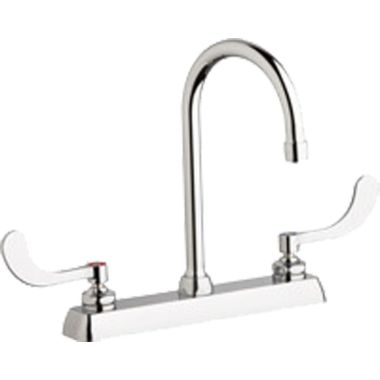 Click here to see Chicago Faucet W8D-GN2AE35-317AB Chicago Faucets W8D-GN2AE35-317AB Hot and Cold Water Washboard Sink Faucet