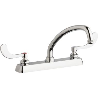 Click here to see Chicago Faucet W8D-L9E1-317ABCP Chicago Faucets W8D-L9E1-317ABCP Hot and Cold Water Workboard Sink Faucet