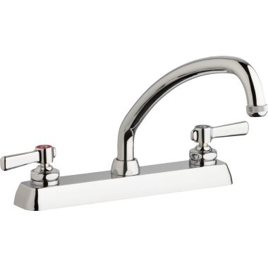 Click here to see Chicago Faucet W8D-L9E1-369ABCP Chicago Faucets W8D-L9E1-369ABCP Hot and Cold Water Workboard Sink Faucet