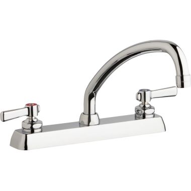 Click here to see Chicago Faucet W8D-L9E35-369ABCP Chicago Faucets W8D-L9E35-369ABCP Hot and Cold Water Workboard Sink Faucet