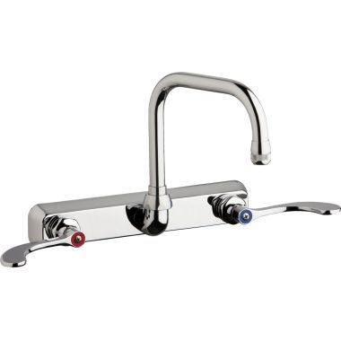 Click here to see Chicago Faucet W8W-DB6AE1-317ABCP Chicago Faucets W8W-DB6AE1-317ABCP Hot and Cold Water Workboard Sink Faucet