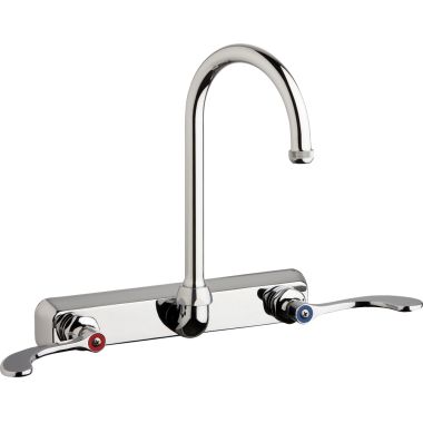 Click here to see Chicago Faucet W8W-GN2AE1-317ABCP Chicago Faucets W8W-GN2AE1-317ABCP Hot and Cold Water Workboard Sink Faucet