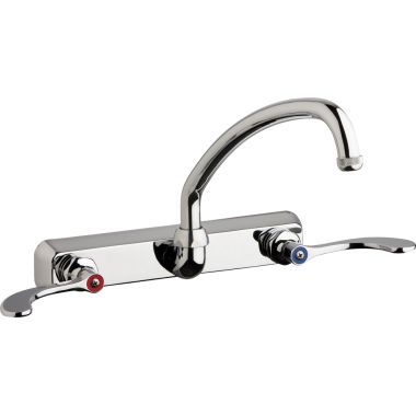 Click here to see Chicago Faucet W8W-L9E1-317ABCP Chicago Faucets W8W-L9E1-317ABCP Hot and Cold Water Workboard Sink Faucet