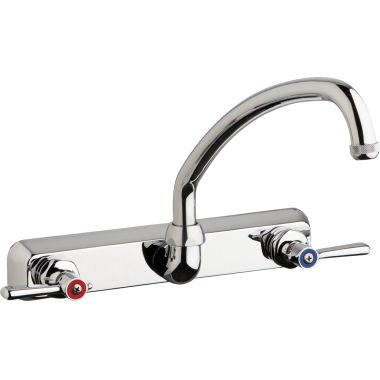 Click here to see Chicago Faucet W8W-L9E1-369ABCP Chicago Faucets W8W-L9E1-369ABCP Hot and Cold Water Workboard Sink Faucet
