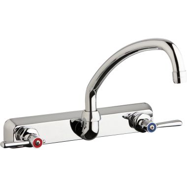 Click here to see Chicago Faucet W8W-L9E35-369ABCP Chicago Faucets W8W-L9E35-369ABCP Hot and Cold Water Workboard Sink Faucet