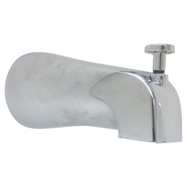 Click here to see Kohler 389-CP Kohler Devonshire Polished Chrome Tub Spout with Pull-Up Diverter, 4-3/8in Spout Reach, Wall-Mount, 1/2in NPT Connection - K-389-CP