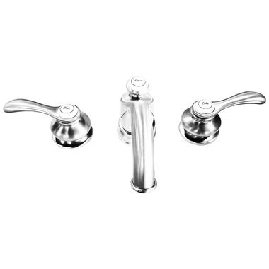Click here to see Kohler 12265-4-CP Kohler Fairfax Two-Handle Polished Chrome Widespread Bathroom Faucet with Metal Pop-Up, 1.2 GPM, Lever Handle, Three-Hole, Metal - K-12265-4-CP