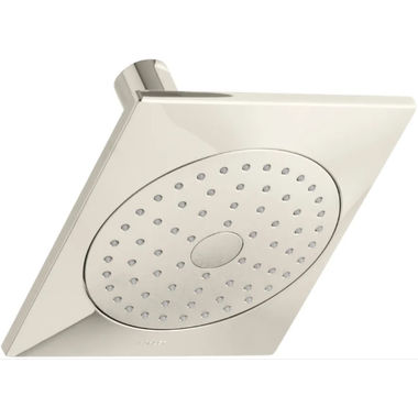 Click here to see Kohler 14786-SN Kohler Loure Single-Function Shower Head with MasterClean Spray Face, Square Head, 2.5 GPM, Vibrant Polished Nickel - K-14786-SN