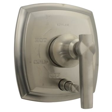 Click here to see Kohler T98759-4-BN Kohler Margaux Rite-Temp Valve Trim w/ Push-Button Diverter, Lever Handle, Brushed Nickel - K-T98759-4-BN
