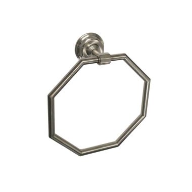Click here to see Kohler 13112-BN Kohler Pinstripe Octagon Wall Mounted Towel Ring, Brushed Nickel - K-13112-BN