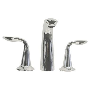 Click here to see Kohler 5317-4-CP Kohler Refinia Two-Handle Polished Chrome Widespread Bathroom Sink Faucet with Metal Pop-Up Drain, 1.2 GPM, Lever Handle, Three-Hole, Metal - K-5317-4-CP