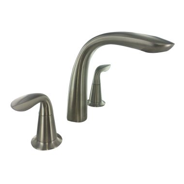 Click here to see Kohler T5324-4-BN Kohler Refinia Deck-Mount Bath Faucet Trim with 8-3/8-Inch Spout Reach, Brushed Nickel Finish, Two Lever Handles, Deck-Mounted - K-T5324-4-BN