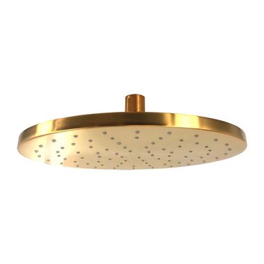 Click here to see Kohler 13689-BGD Kohler 10in Contemporary Round Single-Function Rain Shower Head with Katalyst Air-Induction Techonology, 2.5 GPM, MasterClean, Brushed Gold - K-13689-BGD