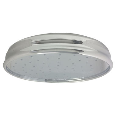 Click here to see Kohler 13693-CP Kohler 10in Traditional Round Single-Function Rain Shower Head with Katalyst Air-Induction Technology, 2.5 GPM, MasterClean, Polished Chrome - K-13693-CP