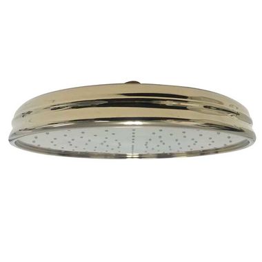 Click here to see Kohler 13694-AF Kohler Traditional Round 12in Single-Function Rain Shower Head with Katalyst Technology, MasterClean, 2.5 GPM, Vibrant French Gold - K-13694-AF
