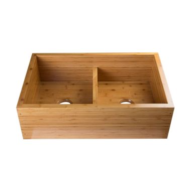 Click here to see Alfi AB3321 Alfi AB3321 33-Inch Double-Bowl Farm Bamboo Kitchen Sink - Brown