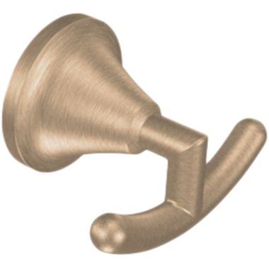 Click here to see Moen Creative Specialties YB5803BB Moen Icon Double Robe Hook, Zinc Constructed, Brushed Bronze - YB5803BB
