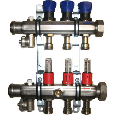 Click here to see Viega 15901 Viega 15901 3-Port Stainless Steel Manifold, 1-1/4