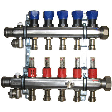 Click here to see Viega 15903 Viega 15903 5-Port Stainless Steel Manifold, 1-1/4