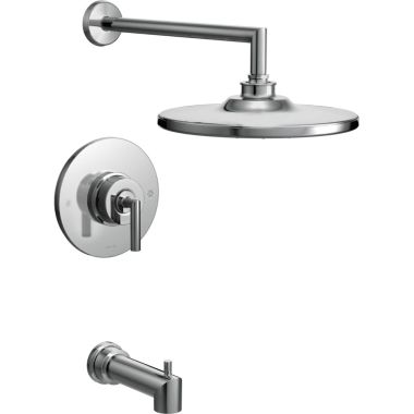 Click here to see Moen TS22003 Moen Arris Posi-Temp Tub/Shower Faucet with 2.5 GPM Rain Shower, 1-Function, Single Lever Handle, M-PACT, Immersion, Chrome - TS22003