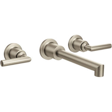 Click here to see Moen TS43003BN Moen TS43003BN Arris Two-Handle Wall-Mount Widespread Bathroom Faucet, Brushed Nickel