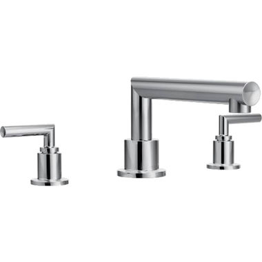 Click here to see Moen TS93003 Moen Arris Two-Handle Roman Tub Faucet Trim, Lever Handles, M-PACT, Chrome - TS93003