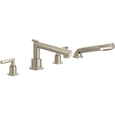 Click here to see Moen TS93004BN Moen Arris Roman Tub Faucet Trim w/ Hand Shower, Lever Handles, Brushed Nickel - TS93004BN