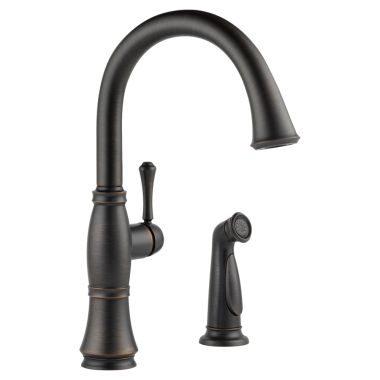Click here to see Delta 4297-RB-DST Delta Cassidy Single-Handle Deck-Mount Venetian Bronze Kitchen Faucet with Side Spray, 1.8 GPM, Lever Handle, Diamond Seal Technology, Ceramic Cartridge - 4297-RB-DST