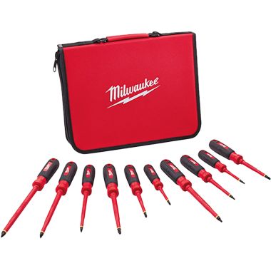 Click here to see Milwaukee 48-22-2210 Milwaukee 1000V Insulated Screwdriver Set w/ EVA Foam Case, 10 Pieces - 48-22-2210 