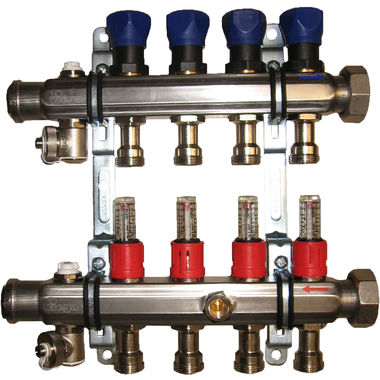 Click here to see Viega 15902 Viega 15902 4-Port Stainless Steel Manifold, 1-1/4