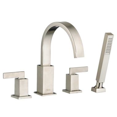 Click here to see American Standard 7184.900.295 American Standard Times Square Deck-Mount Tub Filler, Less Hand Shower, Brushed Nickel - 7184.900.295