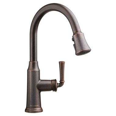 Click here to see American Standard 4285.300.224 American Standard 4285.300.224 Single-Handle Pull-Down High-Arc Kitchen Faucet, Oil-Rubbed Bronze