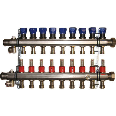 Click here to see Viega 15907 Viega 15907 9-Port Stainless Steel Manifold, 1-1/4