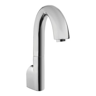 Click here to see Toto TEL5GGW10#CP TOTO Gooseneck EcoPower Wall Mount 1.0 GPM Lavatory Faucet, Touchless, Thermal Mixing, 10-Second Discharge, Polished Chrome - TEL5GGW10#CP