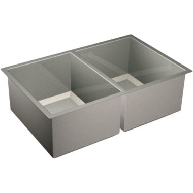 Click here to see Moen G16200 Moen G16200 1600 Series 16-Gauge Stainless Double-Bowl Sink, 31