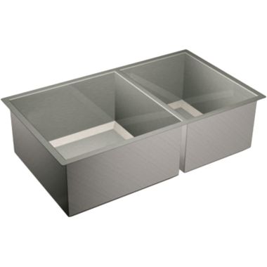 Click here to see Moen G16221 Moen G16221 1600 Series 16-Gauge Stainless Double-Bowl Sink, 34