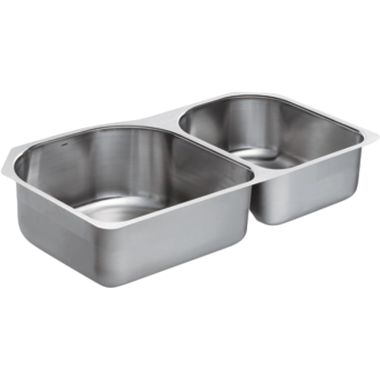 Click here to see Moen G18265 Moen G18265 1800 Series Stainless Steel 18 Gauge Double Bowl Sink