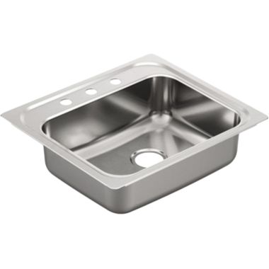 Click here to see Moen G201963 Moen G201963 2000 Series Stainless Steel 20 Gauge Single Bowl Drop In Sink