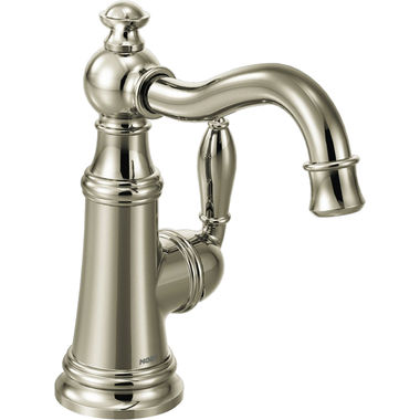 Click here to see Moen S62101NL Moen Weymouth Single Handle High Arc Bar/Prep Faucet, Polished Nickel - S62101NL
