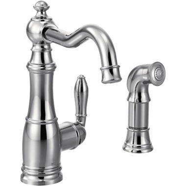Click here to see Moen S72101 Moen Weymouth Single Handle High Arc Kitchen Faucet w/ Side Spray, Chrome - S72101