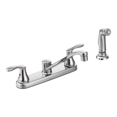 Click here to see Cleveland Faucet 40618 Cleveland 40618 Cornerstone Chrome Two Handle Kitchen Faucet W/ Spray