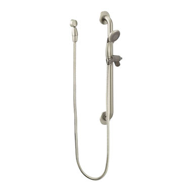 Click here to see Cleveland Faucet 40124BN Cleveland Faucet Capstone Multi-Function Slide/Grab Bar Hand Shower, 1.5 GPM, Brushed Nickel - 40124BN