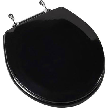 Click here to see Jones Stephens C1B4R2-90CH Jones Stephens C1B4R290CH Black Wood Toilet Seat w/ Chrome Hinges