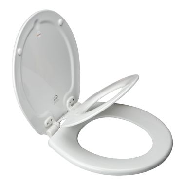 Click here to see Bemis  BEMIS 583SLOW NEXTSTEP CHILD/ADULT TOILET SEAT BUILT-IN POTTY SEAT LIFT-OFF HINGES WHITE