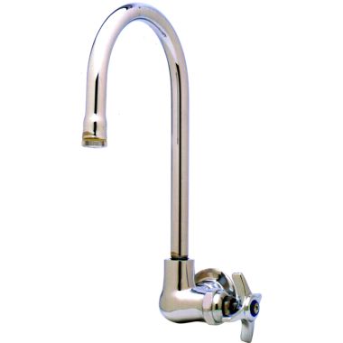 Click here to see T&S Brass B-0312 T&S Brass B-0312 Single Temperature Wall Mount Faucet, Swivel Gooseneck