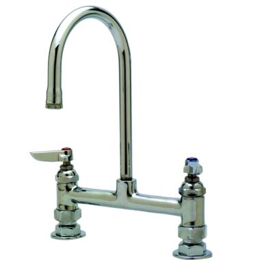Click here to see T&S Brass B-0321 T&S Brass B-0321 Double Pantry Faucet With Swivel Gooseneck, Lever Handles 