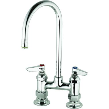 Click here to see T&S Brass B-0326 T&S Brass B-0326 Double Pantry Faucet with Rigid Gooseneck, Lever Handles